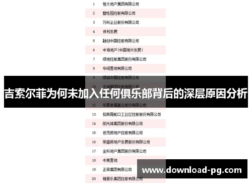 吉索尔菲为何未加入任何俱乐部背后的深层原因分析